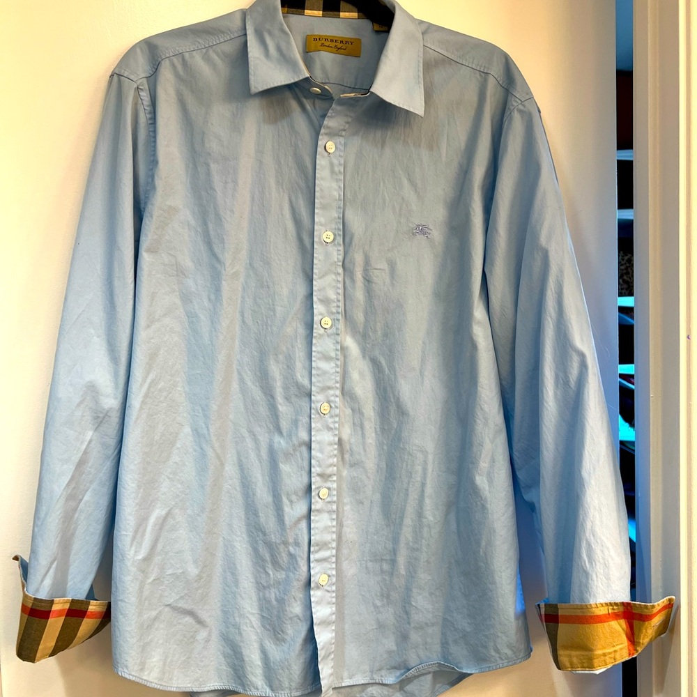 Burberry monogram motif button down long sleeve